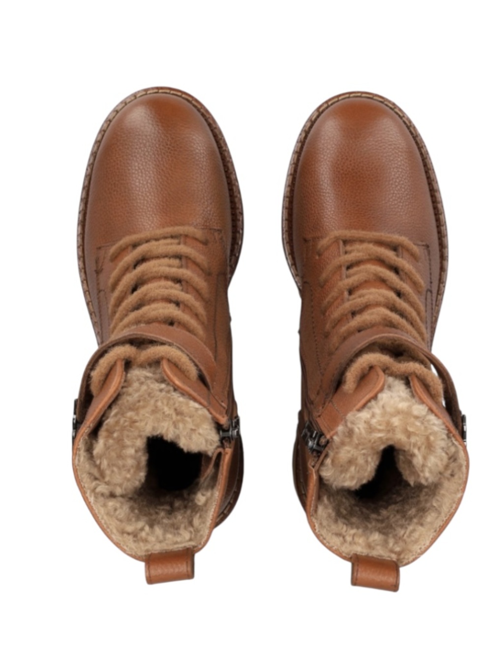 Brown leather ankle / combat boots. Women’s US sizes